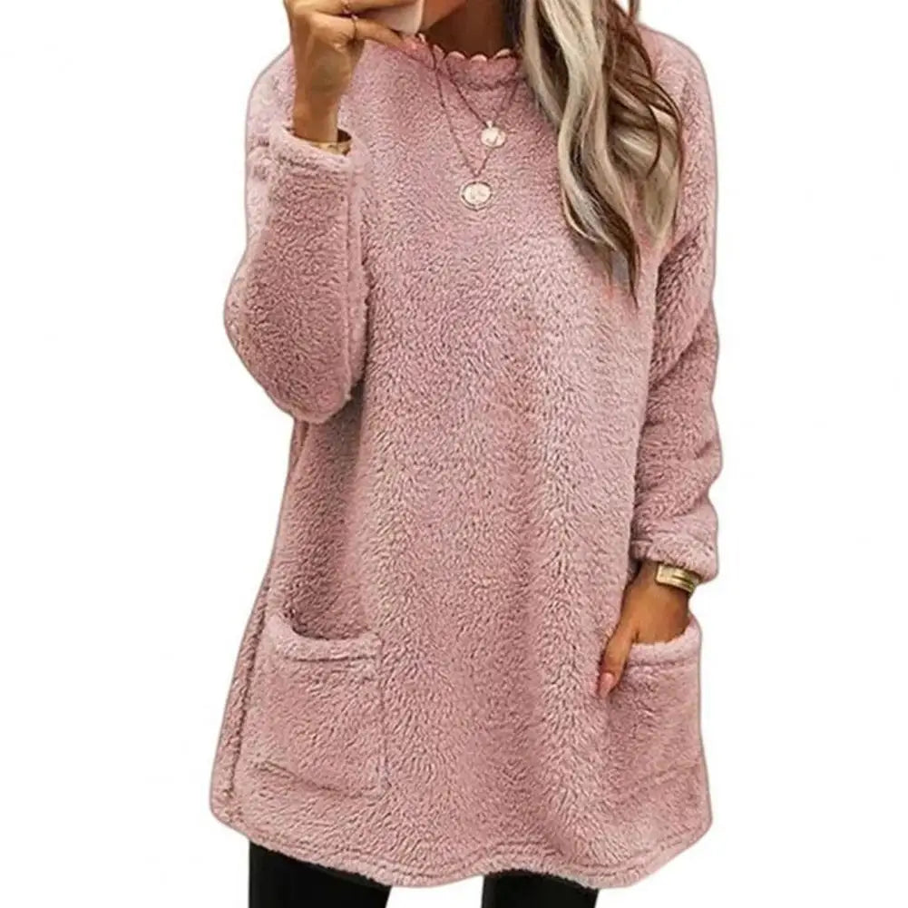 Casual Mid Length Sweatshirt with Pockets