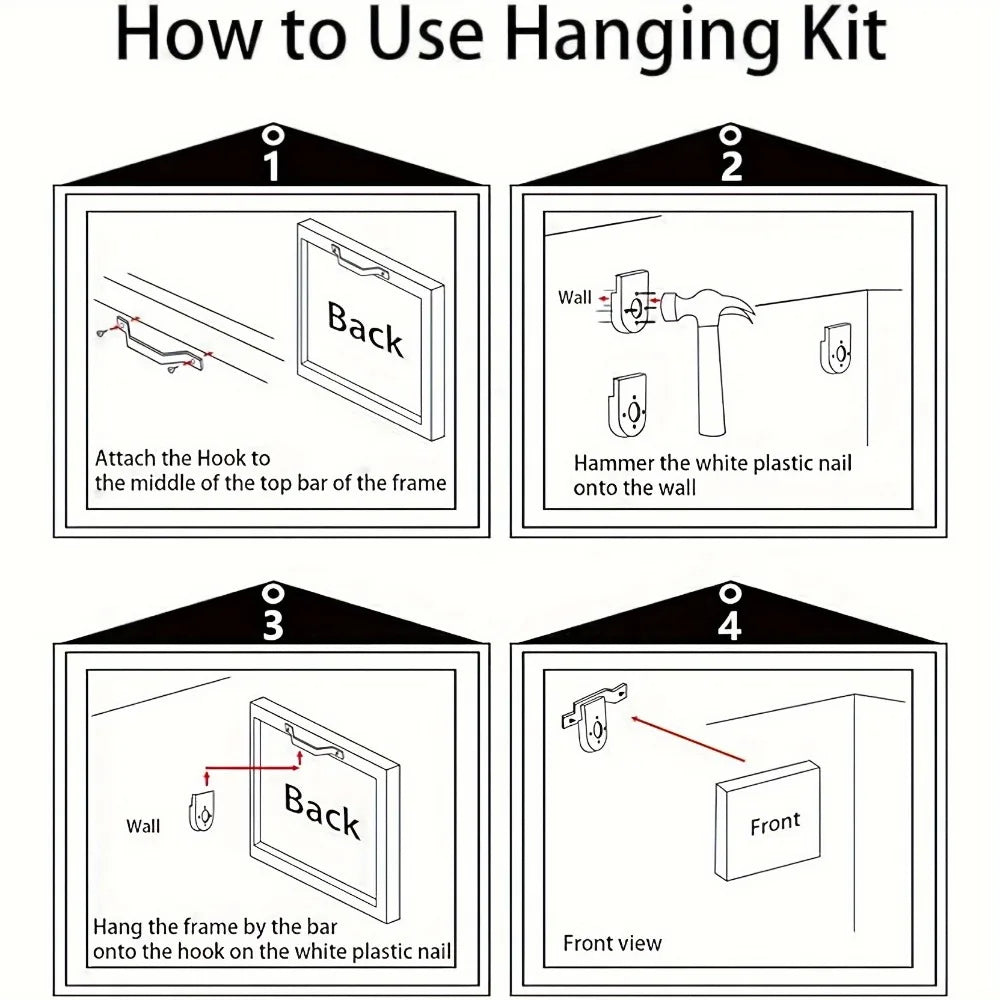 Wall canvas decoration with floral painting.