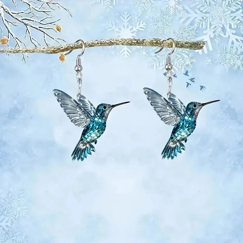 Exquisite 2D Hummingbird Earrings