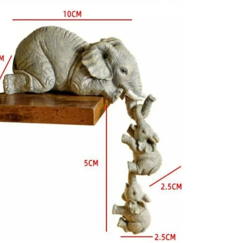 3 Pcs/set Cute Elephant Resin Handicraft Home Decor