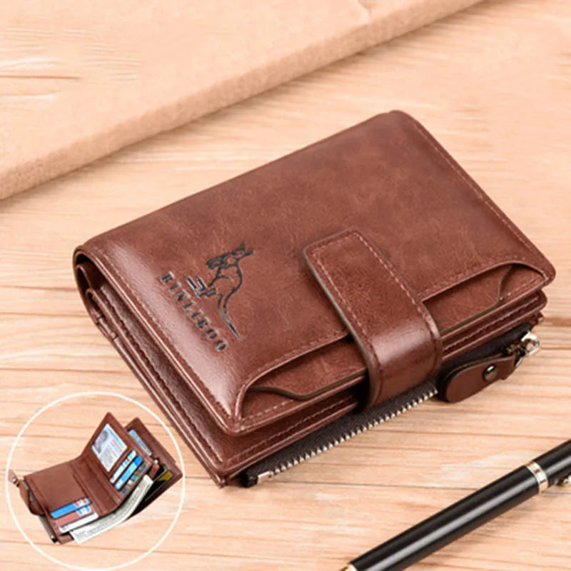 Leather Men's Wallet - RFID Card Holder - Zipper Coin holder - Billfold
