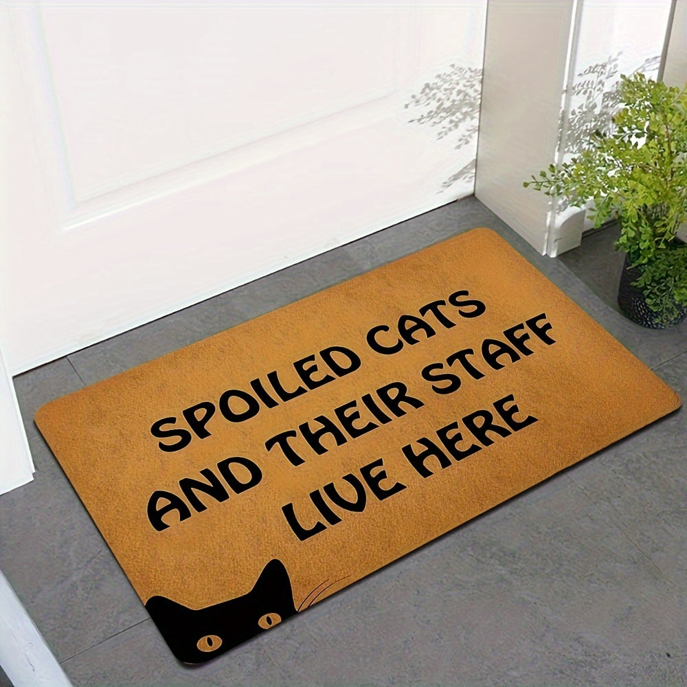 1pc Cat Door Mat, Durable Non-slip, Waterproof And Machine Washable