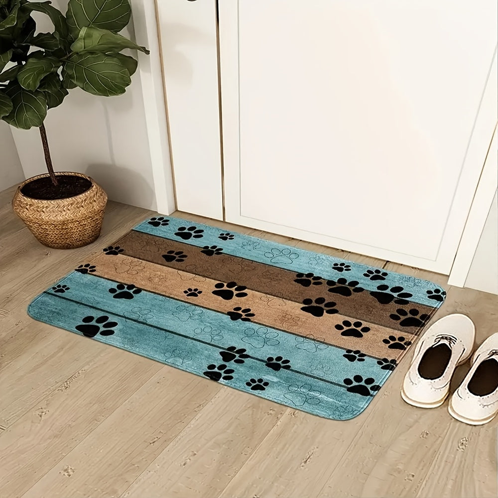 Quick-Dry Dog Paw Print Door Mat- Soft & Absorbent