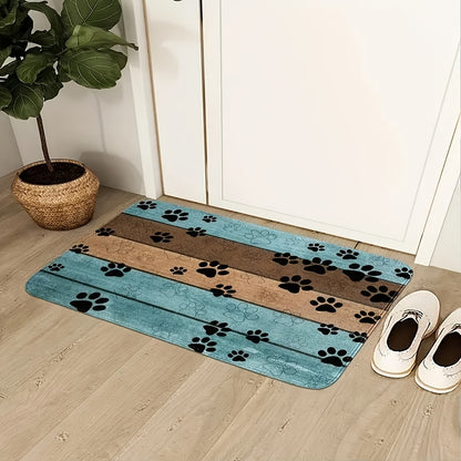 Quick-Dry Dog Paw Print Door Mat- Soft & Absorbent