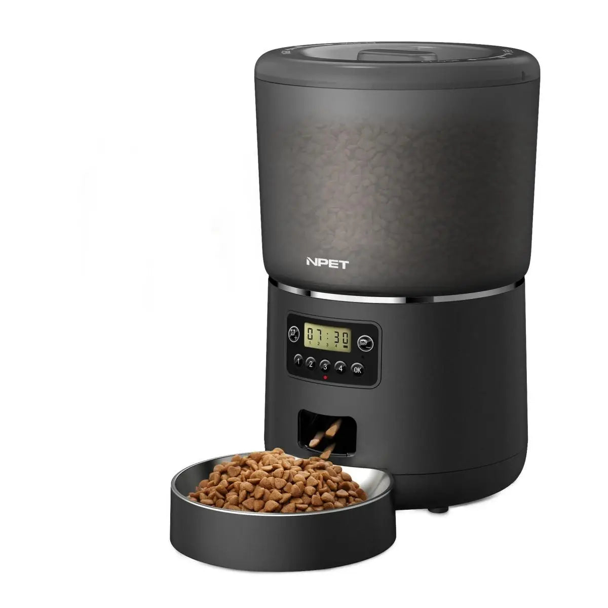 4L Automatic smart pet feeder with stainless steel bowl- Customize healthy food 1-9 portions.
