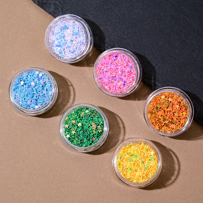 Five Pointed Star Design Nail Glitters -  Holographic Glitter Sequins
