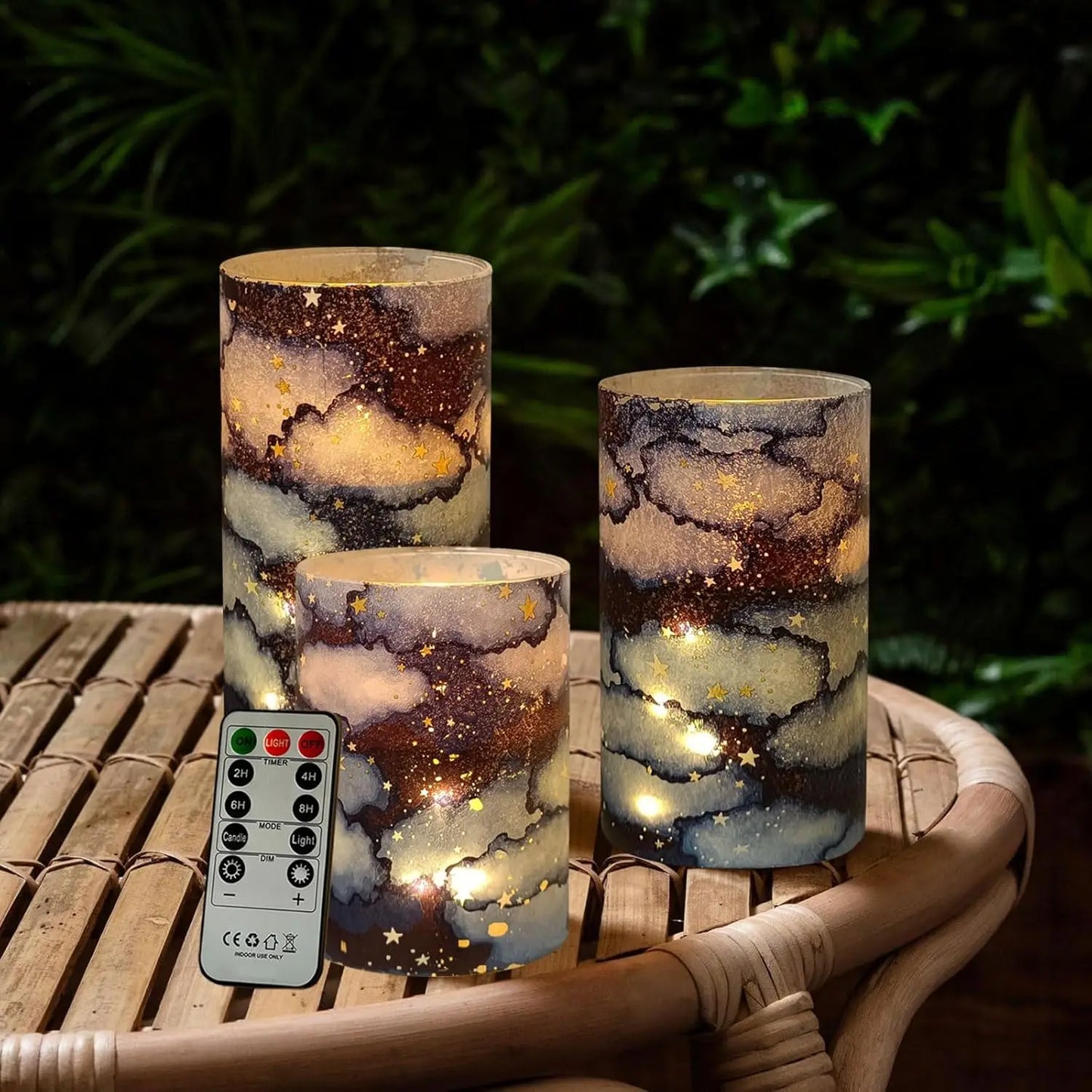 LED Pillar Candles Remote Timer Flickering