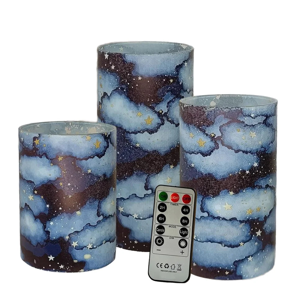 LED Pillar Candles Remote Timer Flickering