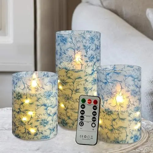 LED Pillar Candles Remote Timer Flickering
