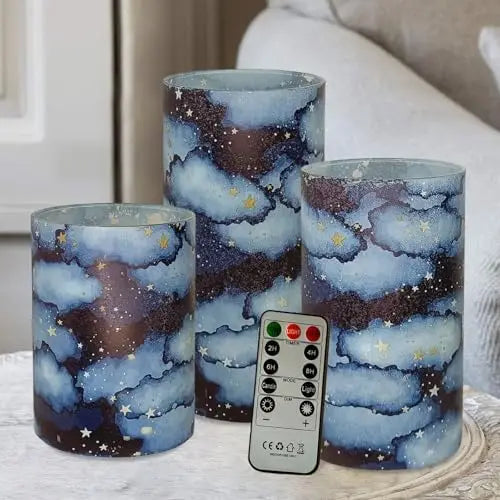 LED Pillar Candles Remote Timer Flickering