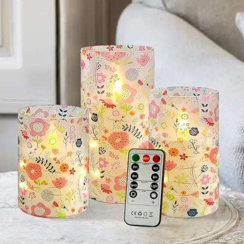 LED Pillar Candles Remote Timer Flickering