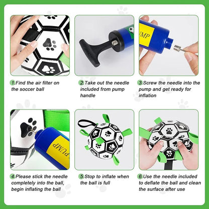6inch Dog Soccer Ball with Straps