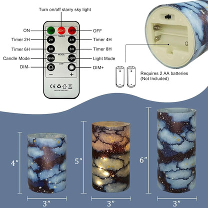 LED Pillar Candles Remote Timer Flickering