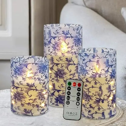 LED Pillar Candles Remote Timer Flickering