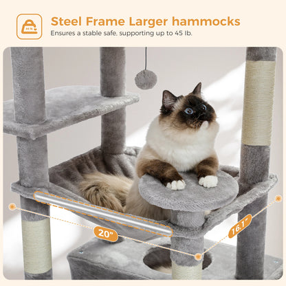 184cm Large Cat Tree and Tower-Hammock