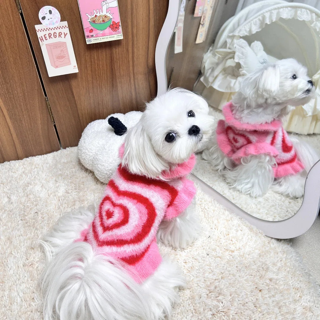 Soft Puppy Sweaters - comes in Pink/Blue/Purple Heart Print