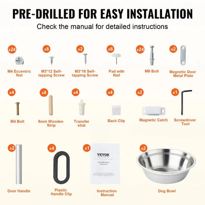 Pet Feeding Station w/ 2 Elevated Dog Bowls