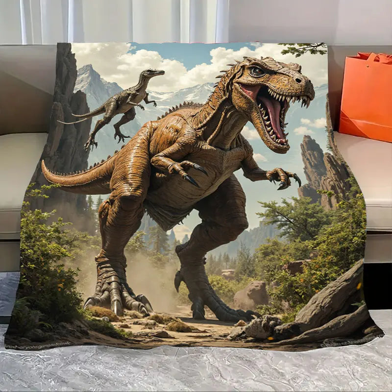 Cozy Flannel Blanket with Animal Patterns