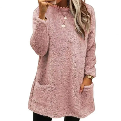Casual Mid Length Sweatshirt with Pockets