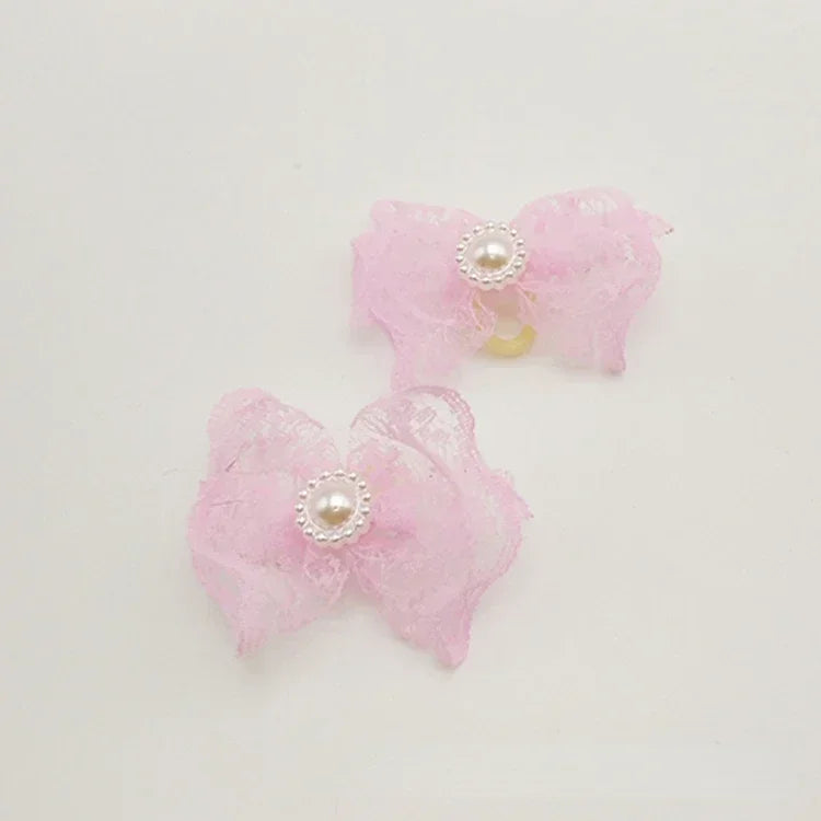 Pet Lace Bow with Rubber Band