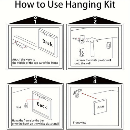 Wall canvas decoration with floral painting.