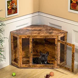 Wooden Corner Dog Crate 52"