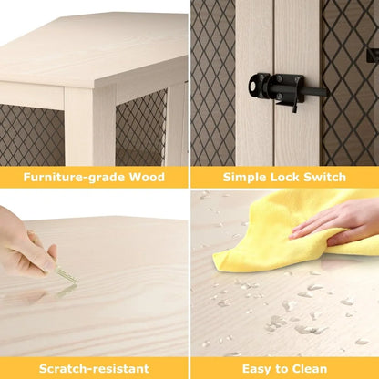 Wooden Corner Dog Crate 52"