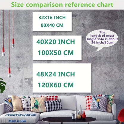 An abstract floral canvas painting, suitable for interior, mixed watercolor style, 1.5 inch thick pine solid wood frame