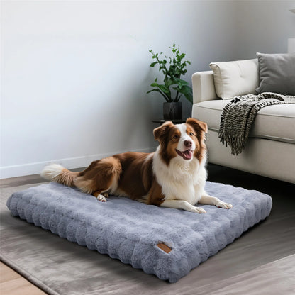 Plush Faux Fur Crate Bed, Washable
