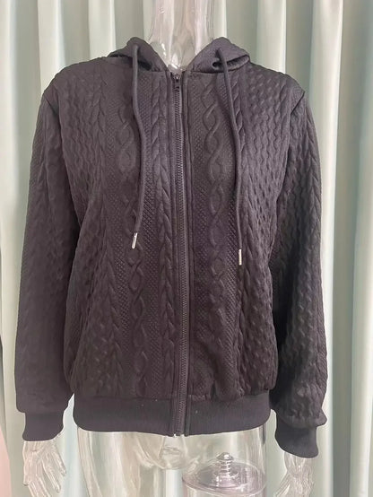 Long Sleeves Hooded - Zipper Sweatshirt