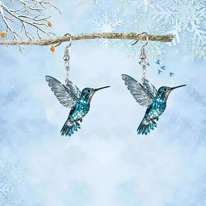 Exquisite 2D Hummingbird Earrings