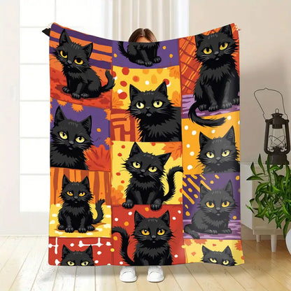 Cozy Flannel Blanket with Animal Patterns