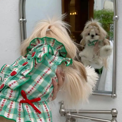 Pet Love - Green Plaid Pet Dress