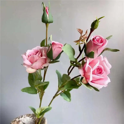 NEW rose branch 5 heads silk artificial flowers