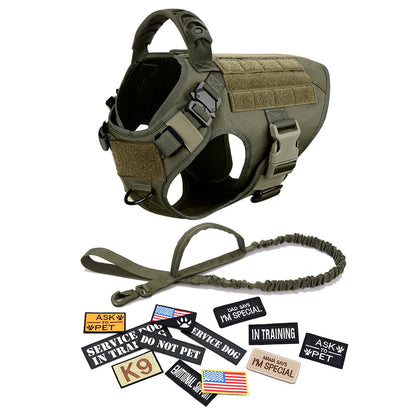 Large Dog Harness - Collar - Leash - Patches -Tactical Dog Accessories