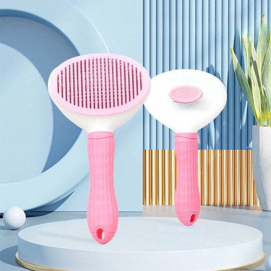 Pet Comb- Stainless Steel-Self-cleaning Comb