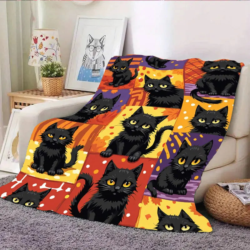 Cozy Flannel Blanket with Animal Patterns