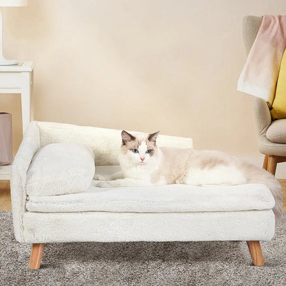 Elevated Pet Bed - Solid Wood Legs with Soft Cushion