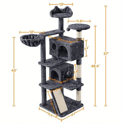 57inch Cat Tree- Furniture with Scratching Posts