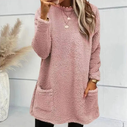 Casual Mid Length Sweatshirt with Pockets