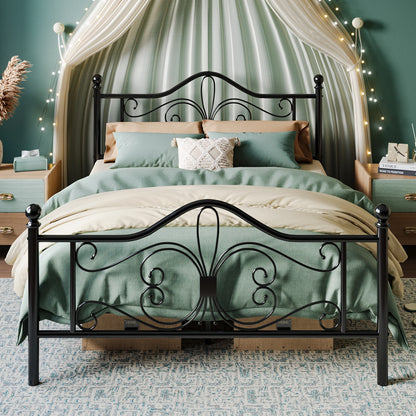 Metal Design Bed Frame with Design Headboard & Footboard