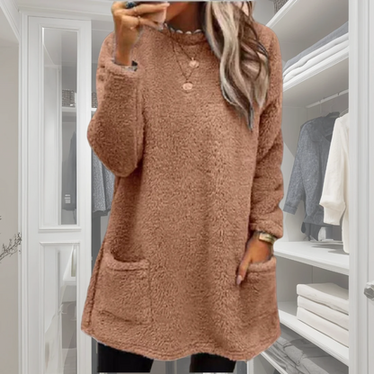 Casual Mid Length Sweatshirt with Pockets