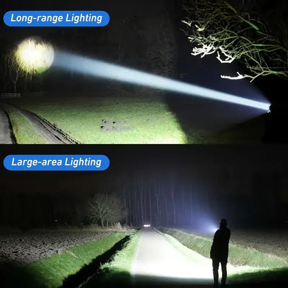 LED High Power Military Tactical Flashlight- Telescopic Zoom Torch Lamp