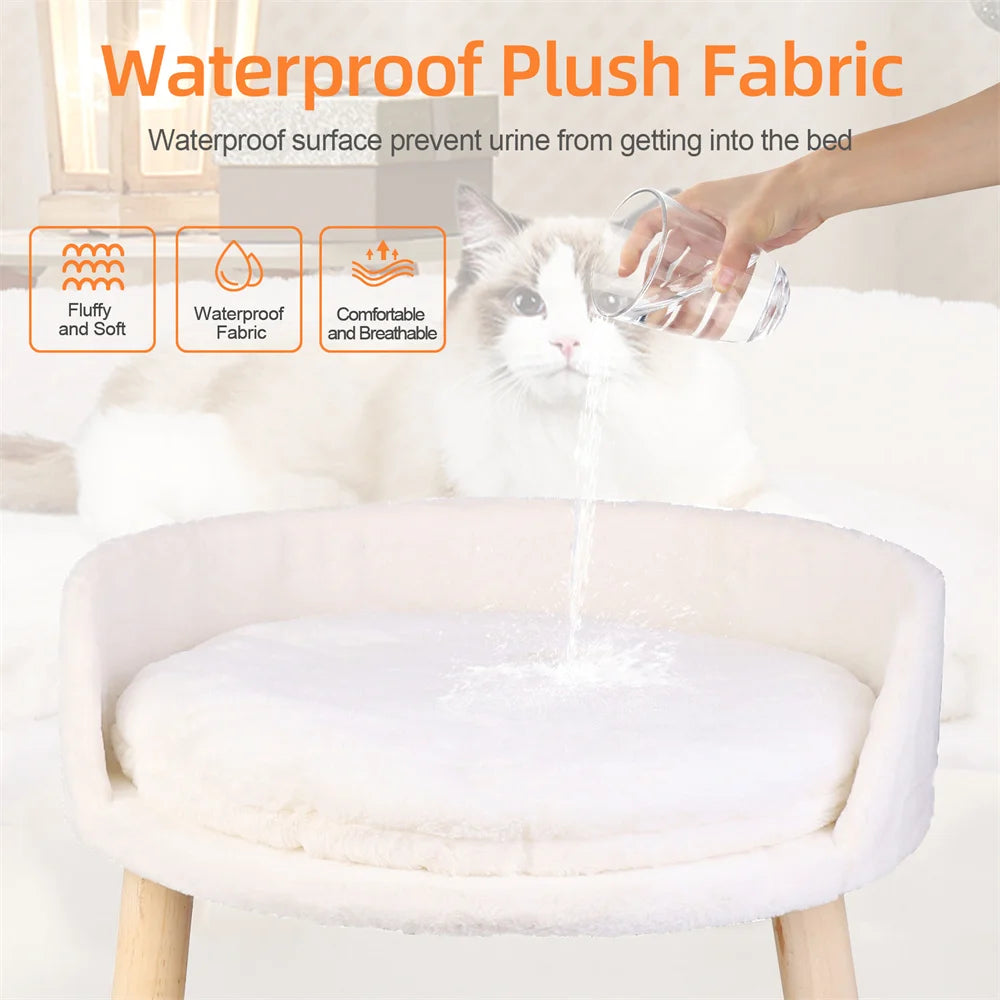 Ultra Soft Elevated Pet Sofa-Bed with Removable Waterproof Padded Cushion