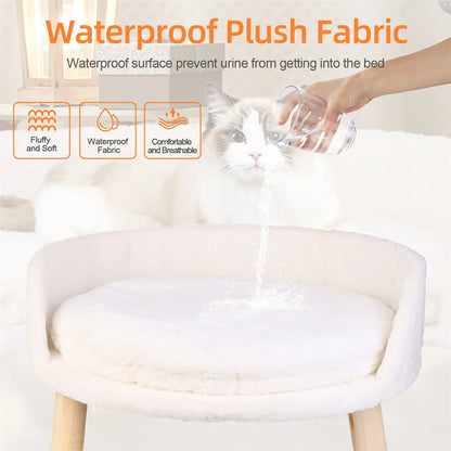 Ultra Soft Elevated Pet Sofa-Bed with Removable Waterproof Padded Cushion