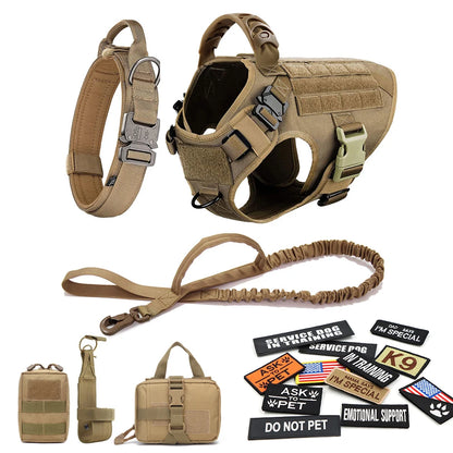Large Dog Harness - Collar - Leash - Patches -Tactical Dog Accessories
