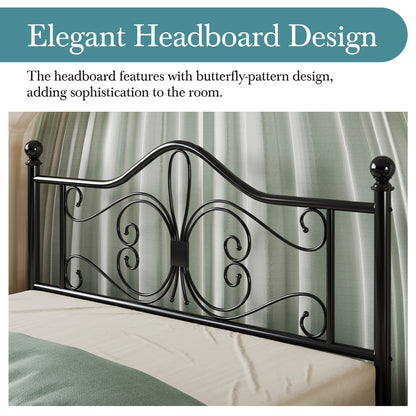Metal Design Bed Frame with Design Headboard & Footboard