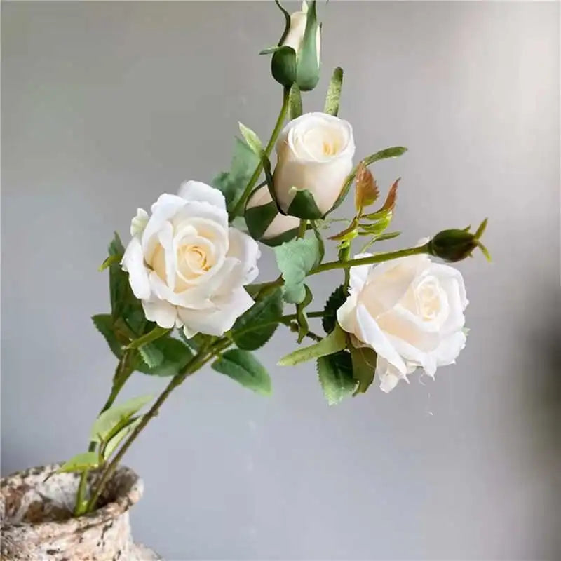 NEW rose branch 5 heads silk artificial flowers