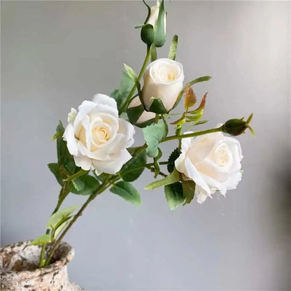 NEW rose branch 5 heads silk artificial flowers