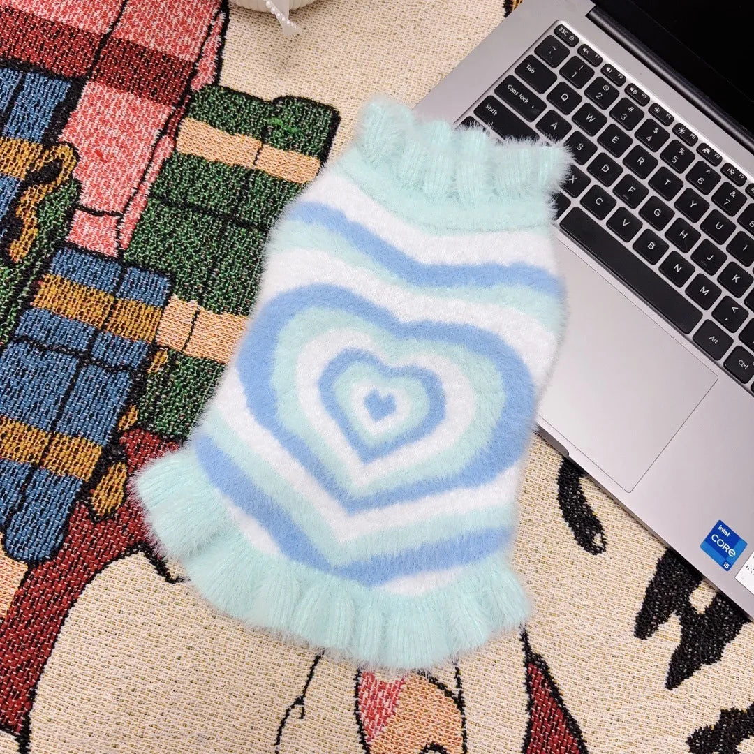 Soft Puppy Sweaters - comes in Pink/Blue/Purple Heart Print